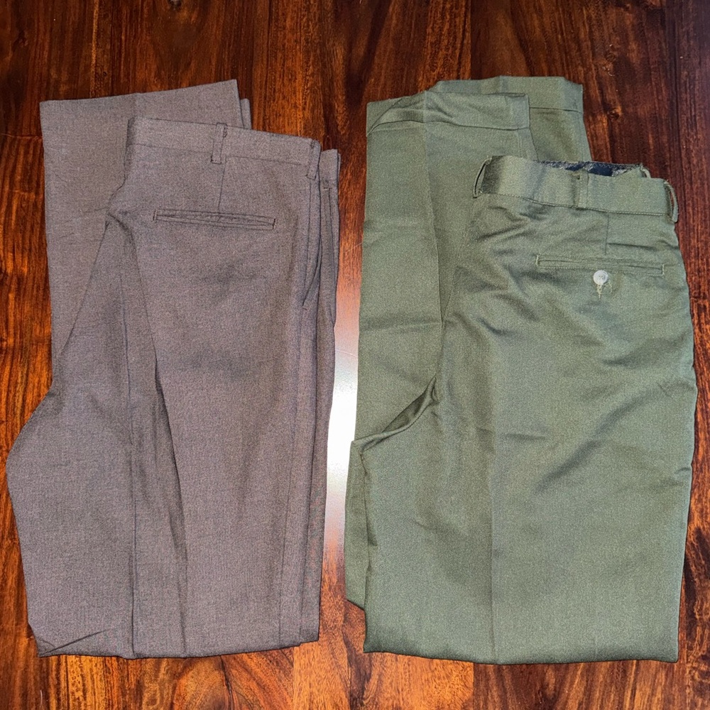Men's Dress Pants - Olive Green and Brown
